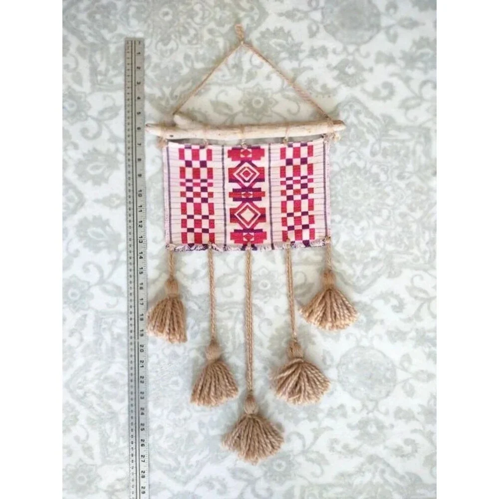 Vintage Boho Rustic Primitive Tassel Tapestry Wall Art